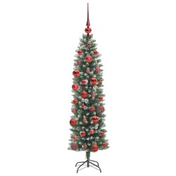 Arbre de Noël artificiel slim avec 150 LED Vert et blanc 150 cm 542313542313