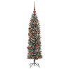 Arbre de Noël artificiel slim avec 150 LED Vert et blanc 150 cm 542313542313