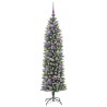 Arbre de Noël artificiel slim avec 150 LED Vert et blanc 150 cm 542316542316