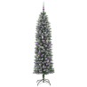 Arbre de Noël artificiel slim avec 300 LED Vert et blanc 210 cm 542317542317