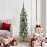 Arbre de Noël artificiel slim avec 150 LED Vert et blanc 150 cm 542318542318