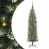 Arbre de Noël artificiel slim avec 150 LED Vert et blanc 150 cm 542318542318