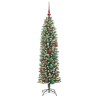 Arbre de Noël artificiel slim avec 150 LED Vert et blanc 150 cm 542318542318