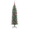 Arbre de Noël artificiel slim avec 150 LED Vert et blanc 150 cm 542318542318