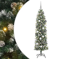 Arbre de Noël artificiel slim avec 300 LED Vert et blanc 180 cm 542319542319