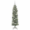 Arbre de Noël artificiel slim avec 300 LED Vert et blanc 180 cm 542319542319