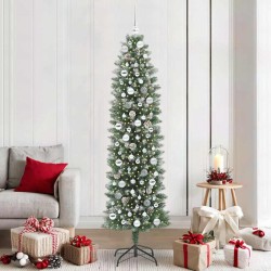 Arbre de Noël artificiel slim avec 300 LED Vert et blanc 210 cm 542321542321