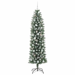 Arbre de Noël artificiel slim avec 300 LED Vert et blanc 210 cm 542321542321