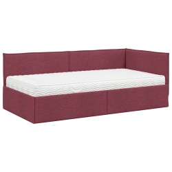 Cadre de lit d'angle avec matelas 2 pcs Gris Velours 542332542332