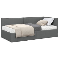 Cadre de lit d'angle avec matelas 2 pcs Gris Velours 542333542333
