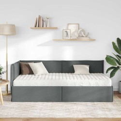 Cadre de lit d'angle avec matelas 2 pcs Gris Velours 542333542333