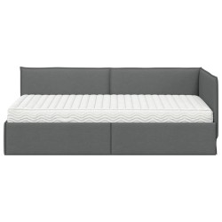 Cadre de lit d'angle avec matelas 2 pcs Gris Velours 542333542333