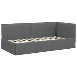 Cadre de lit d'angle avec matelas 2 pcs Gris Velours 542333542333