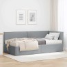 Cadre de lit d'angle avec matelas 2 pcs Gris clair Velours 542335542335
