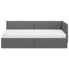 Cadre de lit d'angle avec matelas 2 pcs Gris Velours 542337542337