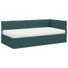 Cadre de lit d'angle avec matelas 2 pcs Vert Velours 542339542339