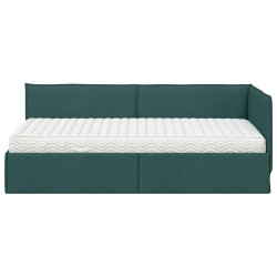 Cadre de lit d'angle avec matelas 2 pcs Vert Velours 542339542339