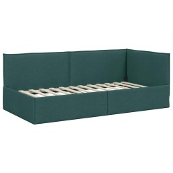 Cadre de lit d'angle avec matelas 2 pcs Vert Velours 542339542339