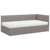 Cadre de lit d'angle avec matelas 2 pcs Taupe Velours 542340542340