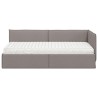 Cadre de lit d'angle avec matelas 2 pcs Taupe Velours 542340542340