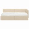 Cadre de lit d'angle avec matelas 2 pcs Crème Velours 542341542341