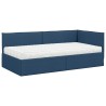 Cadre de lit d'angle avec matelas 2 pcs Bleu Velours 542343542343