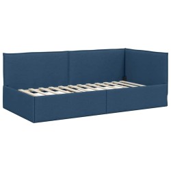 Cadre de lit d'angle avec matelas 2 pcs Bleu Velours 542343542343