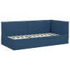 Cadre de lit d'angle avec matelas 2 pcs Bleu Velours 542343542343