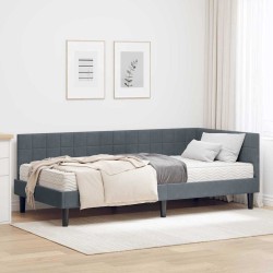 Cadre de lit d'angle avec matelas 2 pcs Gris Velours 542345542345