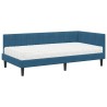 Cadre de lit d'angle avec matelas 2 pcs Bleu Velours 542347542347