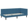 Cadre de lit d'angle avec matelas 2 pcs Bleu Velours 542347542347