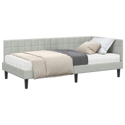 Cadre de lit d'angle avec matelas 2 pcs Gris clair Velours 542348542348