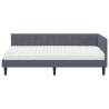Cadre de lit d'angle avec matelas 2 pcs Gris Velours 542349542349