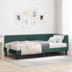 Cadre de lit d'angle avec matelas 2 pcs Vert Velours 542350542350
