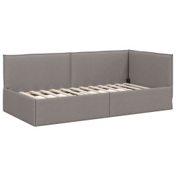 Cadre de lit d'angle avec matelas 2 pcs Taupe Velours 542352542352