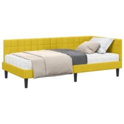 Cadre de lit d'angle avec matelas 2 pcs Jaune Velours 542353542353