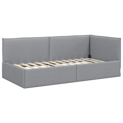 Cadre de lit d'angle avec matelas 2 pcs Gris clair Velours 542355542355