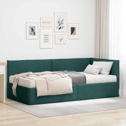 Cadre de lit d'angle avec matelas 2 pcs Vert Velours 542357542357