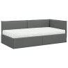 Cadre de lit d'angle avec matelas 2 pcs Gris Velours 542359542359