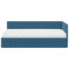 Cadre de lit d'angle avec matelas 2 pcs Bleu Velours 542361542361