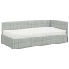 Cadre de lit d'angle avec matelas 2 pcs Gris clair Velours 542362542362
