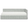 Cadre de lit d'angle avec matelas 2 pcs Gris clair Velours 542362542362