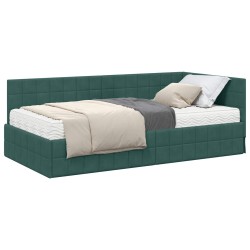 Cadre de lit d'angle avec matelas 2 pcs Vert Velours 542363542363