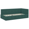 Cadre de lit d'angle avec matelas 2 pcs Vert Velours 542363542363
