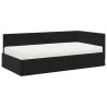 Cadre de lit d'angle avec matelas 2 pcs Noir Velours 542366542366