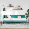 Cadre de lit d'angle avec matelas 2 pcs Turquoise Velours 542367542367