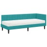 Cadre de lit d'angle avec matelas 2 pcs Turquoise Velours 542367542367