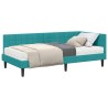 Cadre de lit d'angle avec matelas Turquoise 90 x 190 cm Velours 542368542368