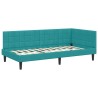 Cadre de lit d'angle avec matelas Turquoise 90 x 190 cm Velours 542368542368