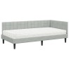 Cadre de lit d'angle avec matelas 2 pcs Gris clair Velours 542370542370